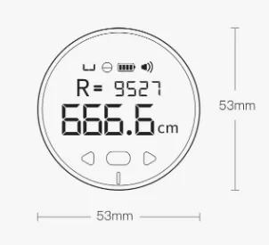Размеры умной электронной линейки (рулетки) Xiaomi Duke Small Q Electronic Ruler (Black)